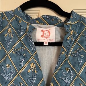 Victoria Dunn Blue and Yellow Floral Midi Dress